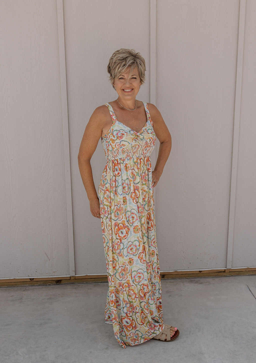 SHIRLEY FLORAL COLORFUL MAXI DRESS