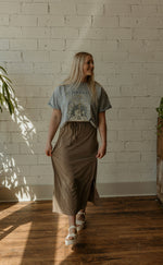 OLIVIA KNIT TIE DETAIL MIDI SKIRT AVAILABLE IN CURVY & REGULAR 2 COLOR OPTIONS