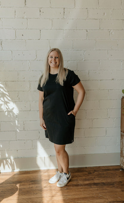 THEA CASUAL BLACK SHORT DRESS