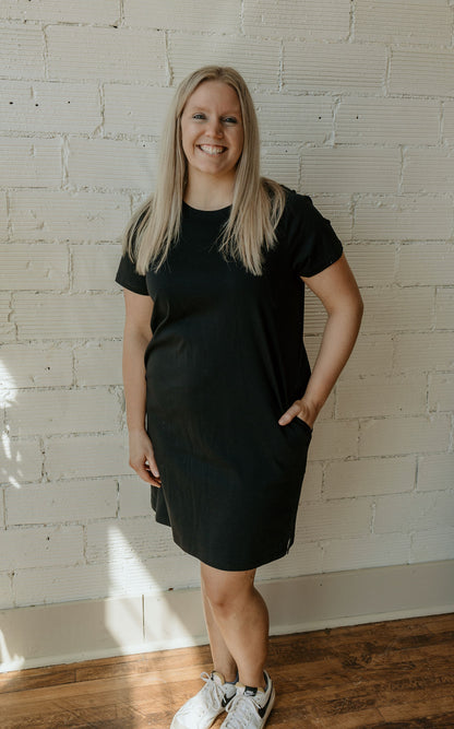 THEA CASUAL BLACK SHORT DRESS