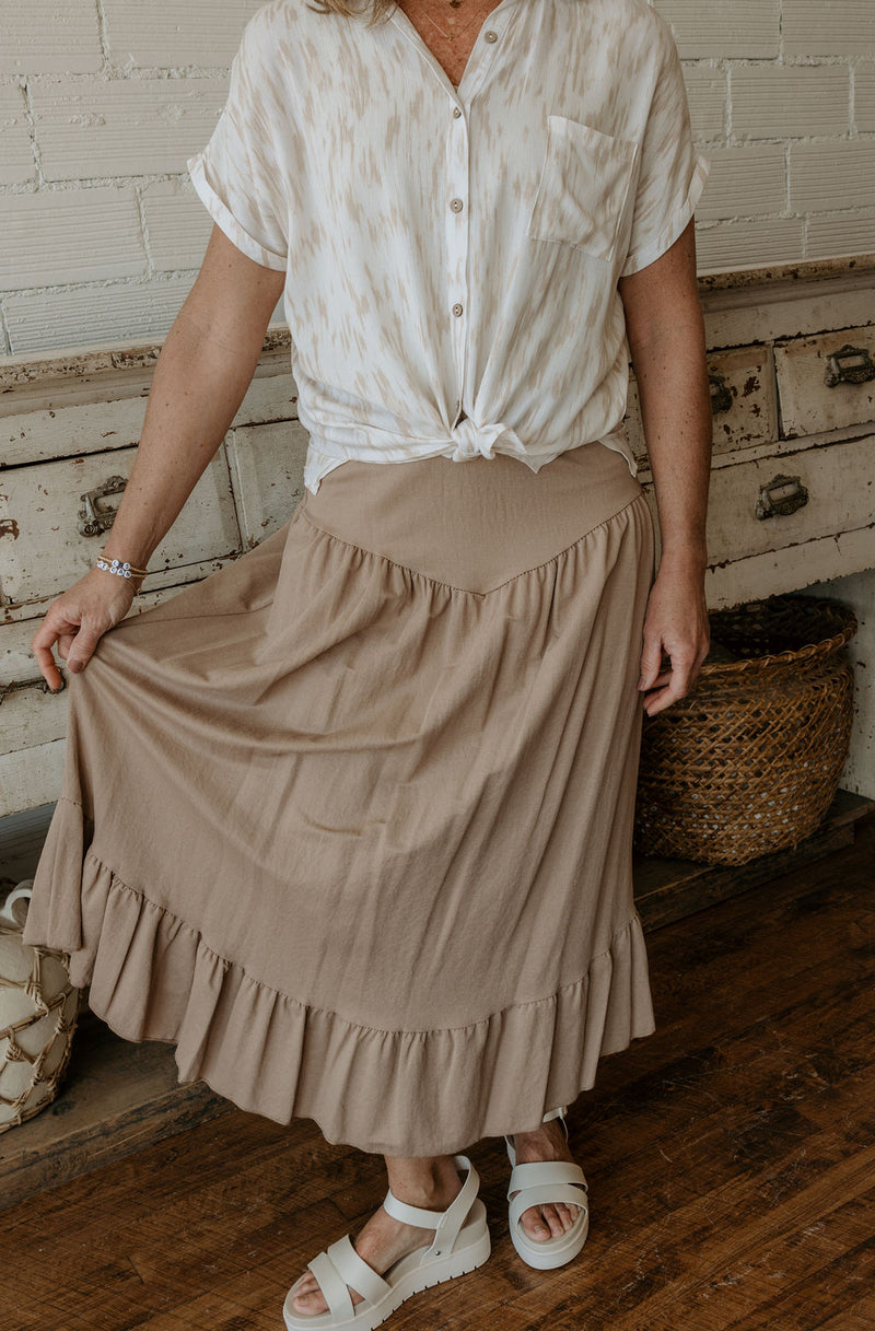 TAMIE TIERED SKIRT WITH RUFFLED END 2 COLOR OPTIONS