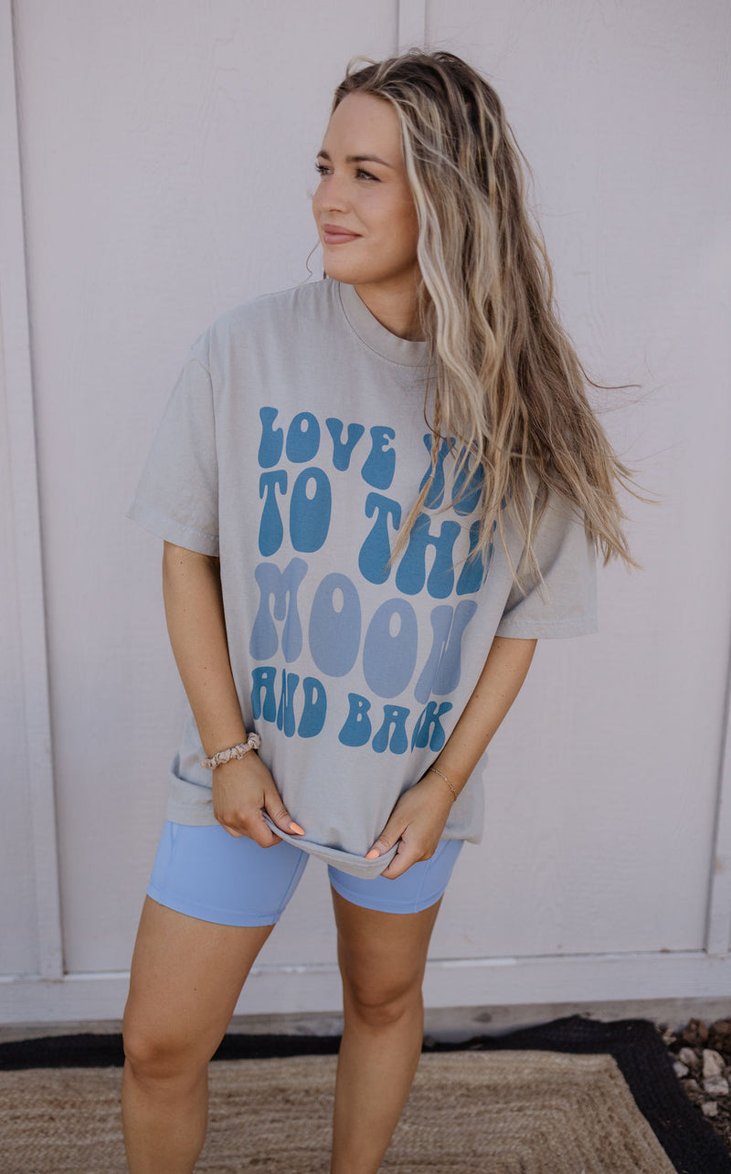 LOVE YOU TO THE MOON AND BACK OVERSIZED GRAPHIC BY IVY & CO