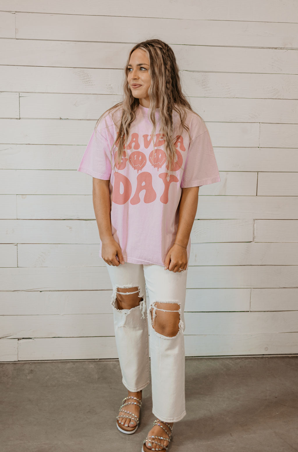 JAZMYN CREAM SUPER HIGH DISTRESSED DENIM BY IVY & CO