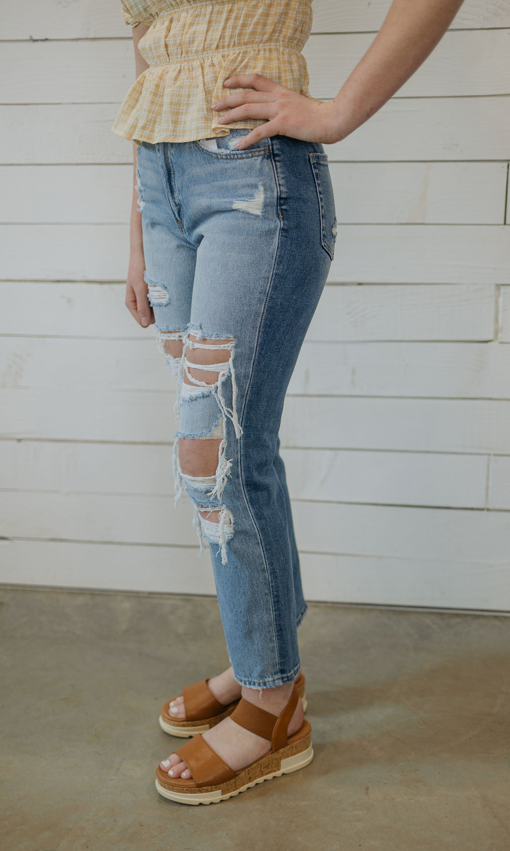 ALYSSA 90'S VINTAGE STRAIGHT DISTRESSED DENIM BY IVY & CO