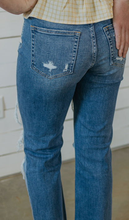 ALYSSA 90'S VINTAGE STRAIGHT DISTRESSED DENIM BY IVY & CO