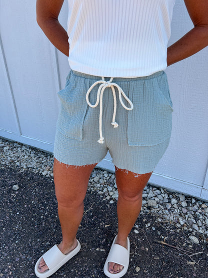 LANAYA SAGE GAUZE SHORTS