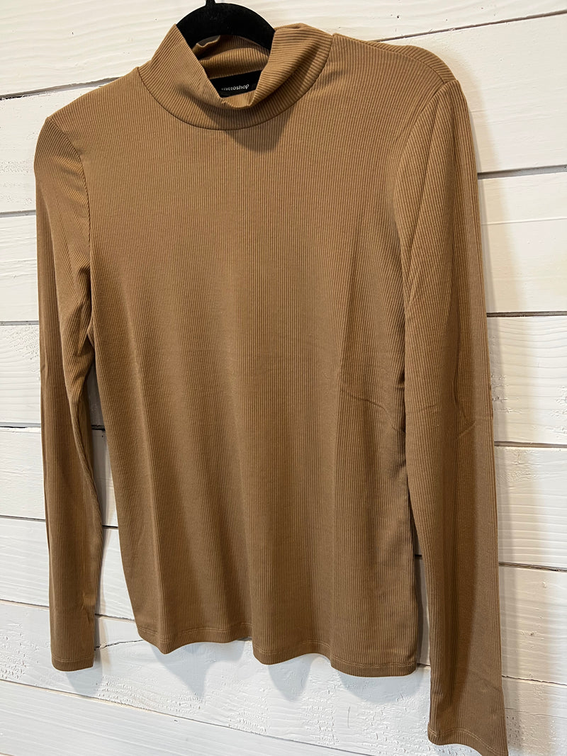 RIB MOCK NECK LONG SLEEVE KNIT TOP 4 COLOR OPTIONS