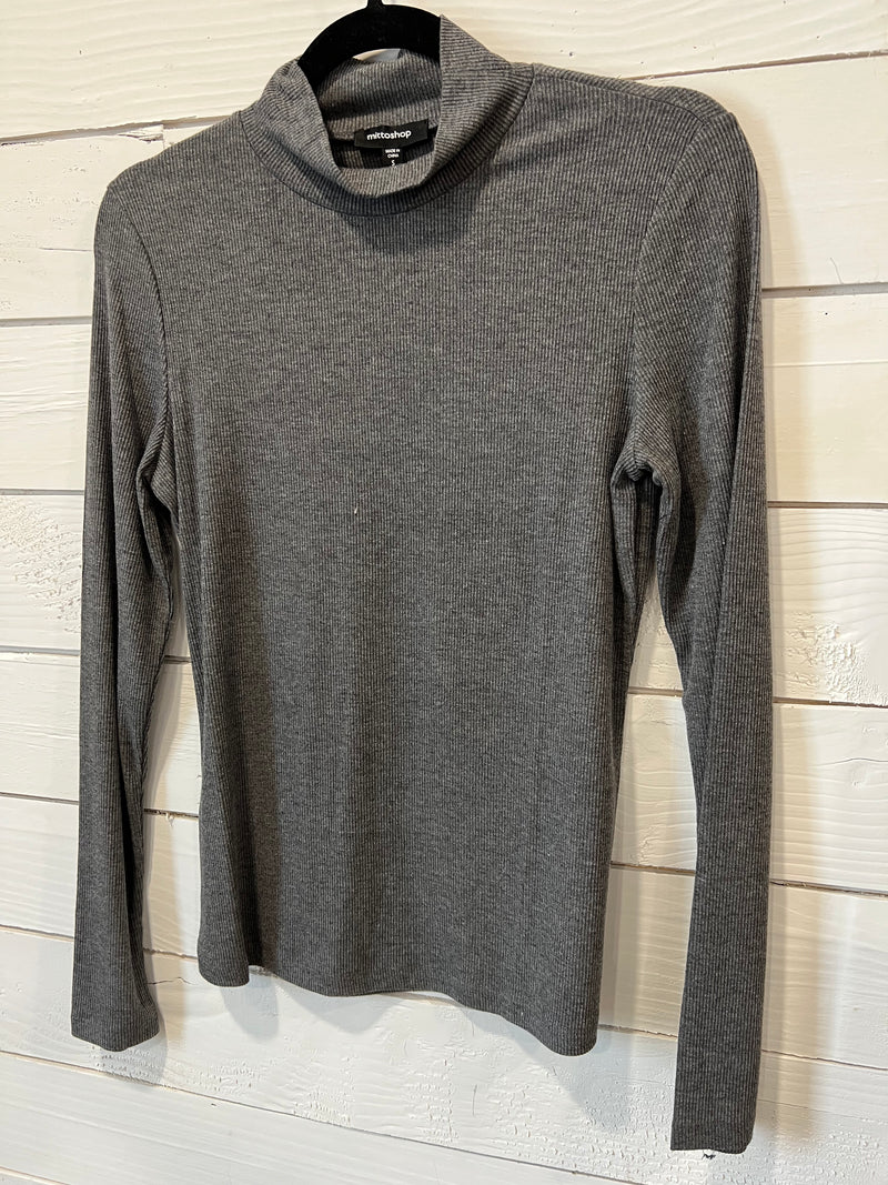 RIB MOCK NECK LONG SLEEVE KNIT TOP 4 COLOR OPTIONS
