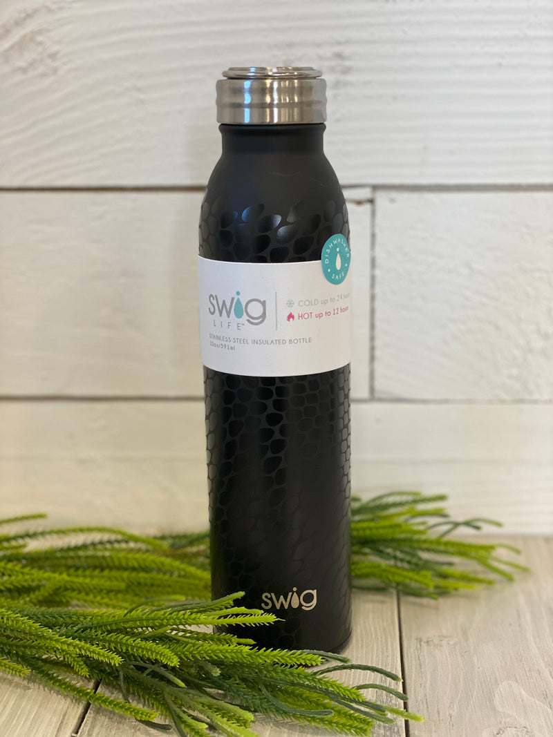 Swig Black Flip + Sip Water Bottle (20oz)