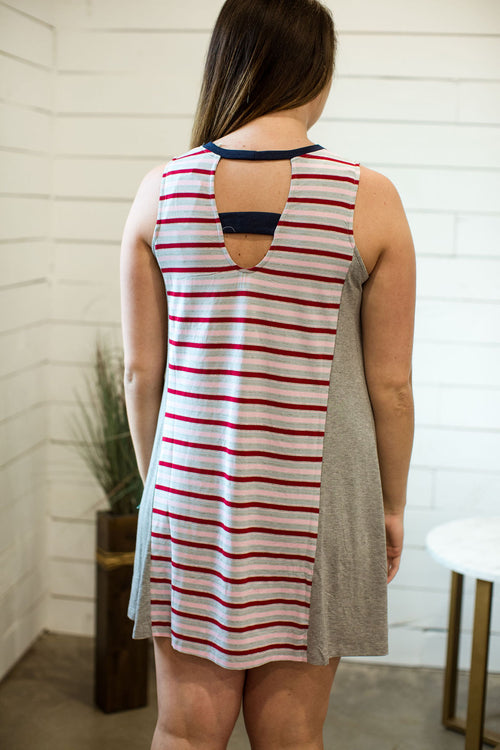 Striped dress with back detail