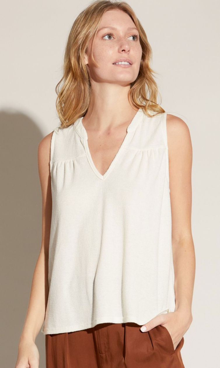 TEXTURED GAUZE KNIT TANK TOP