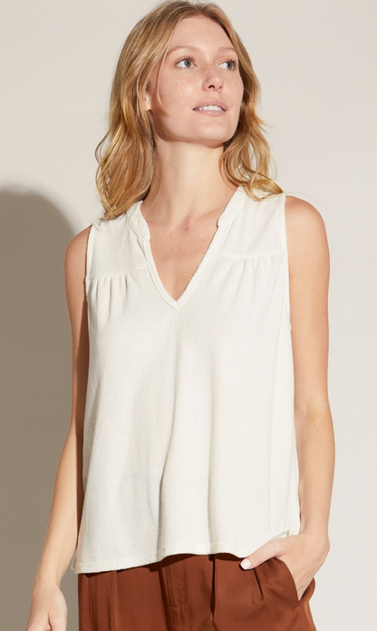 TEXTURED GAUZE KNIT TANK TOP