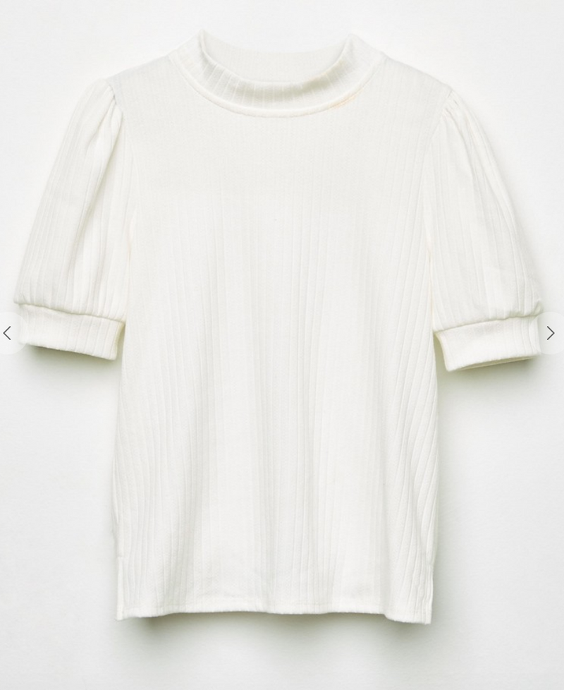 Girls Textured Puff Sleeve Top
