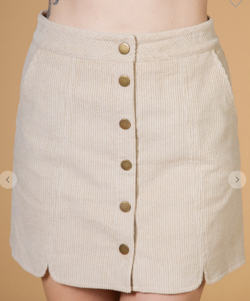 Front button down corduroy skirt IVY & CO