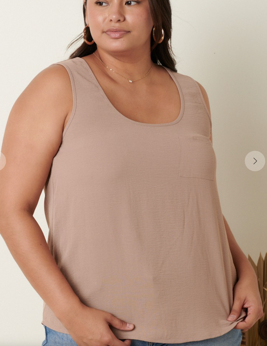 RACHEL CURVY SCOOP NECK TANK