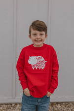 I WANT A HIPPO FOR CHRISTMAS YOUTH RED LONG SLEEVE TOP