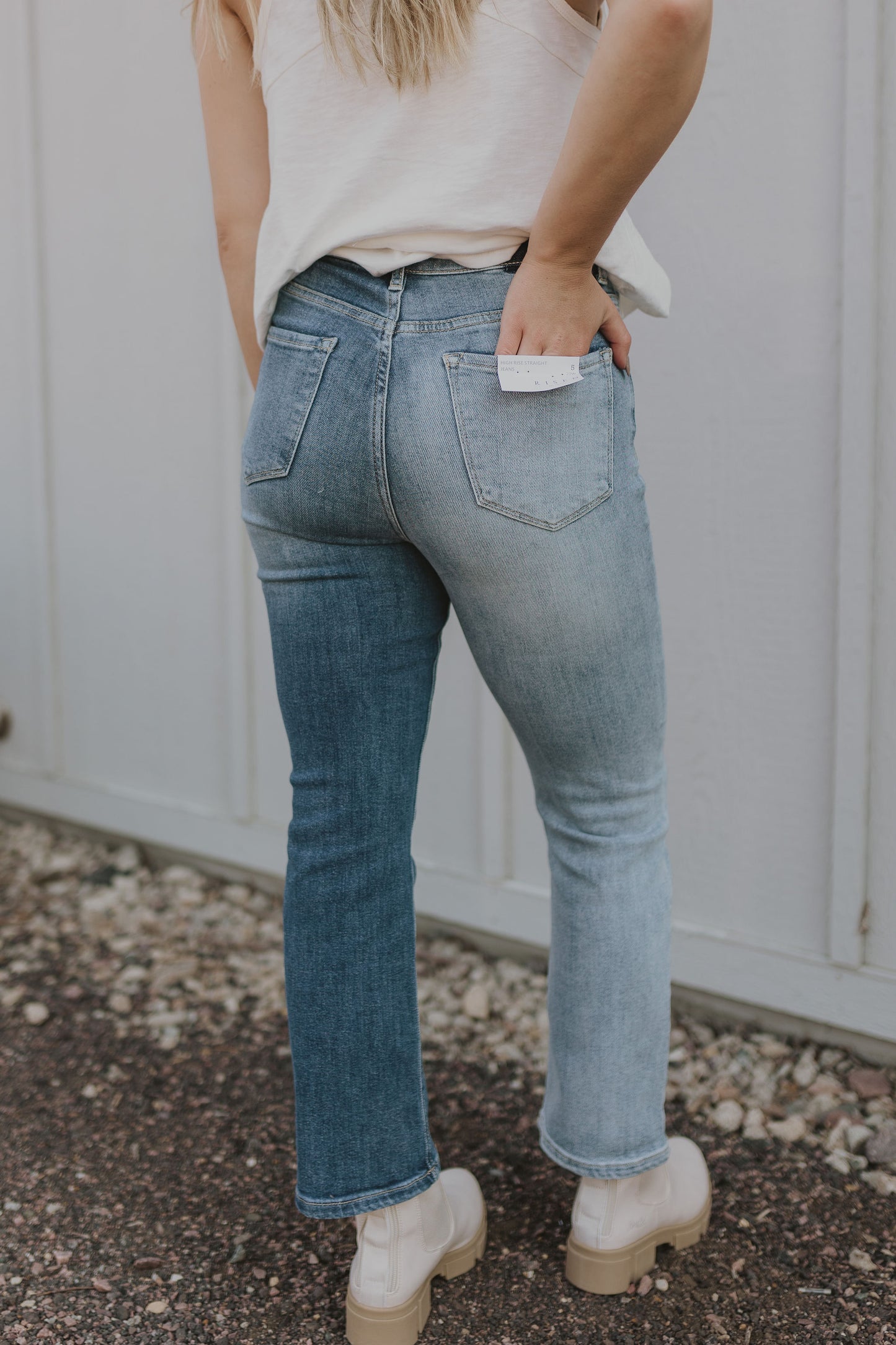 MERISSA TWO TONE HIGH RISE JEANS