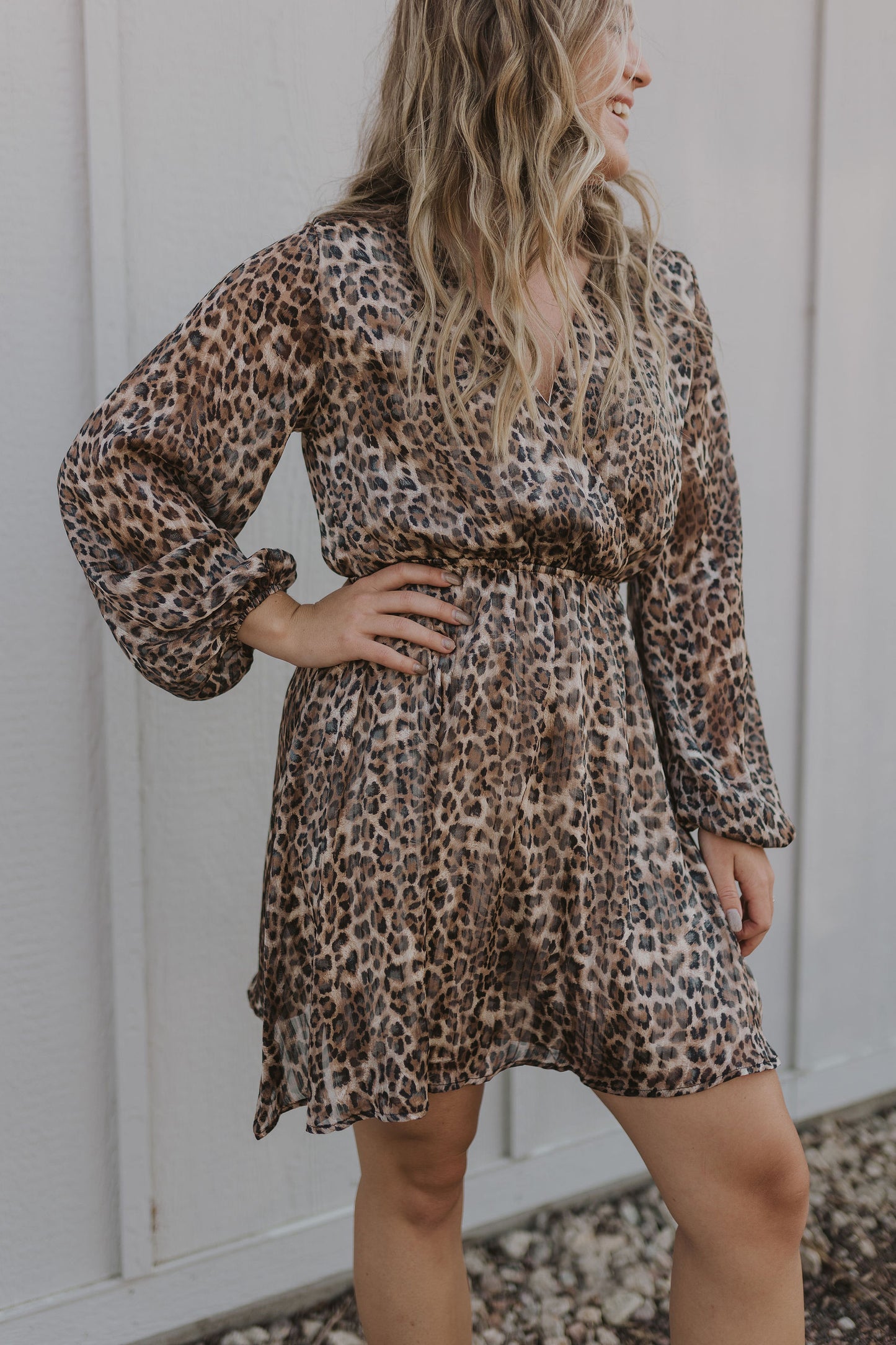 CHIFFON LEOPARD PRINT DRESS