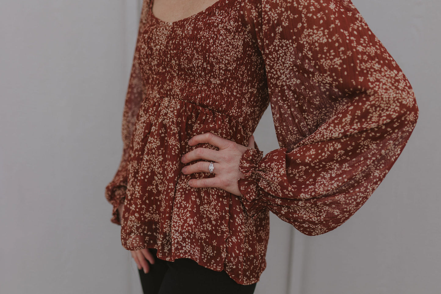 SHELLEY LONG SLEEVE FLORAL BLOUSE