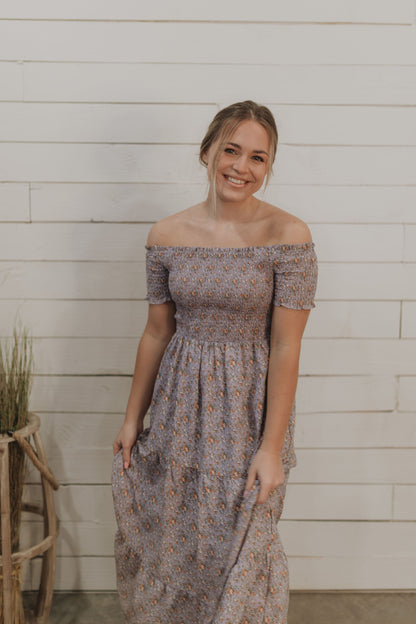 ELLA FLORAL LAVENDER DRESS  BY IVY & CO