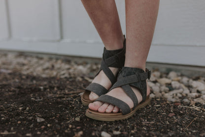 Jayla Charcoal Cheetah Print Strappy Sandal