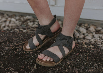 Jayla Charcoal Cheetah Print Strappy Sandal