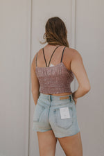 CHARITY SMOCKED SPAGHETTI STRAP CROP TOP BY IVY & CO