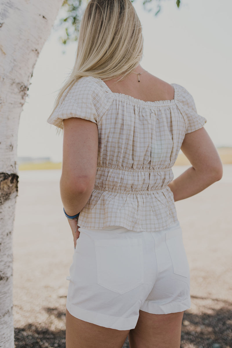 SHAY TEXTURED SQUARE NECK BLOUSE BY IVY & CO