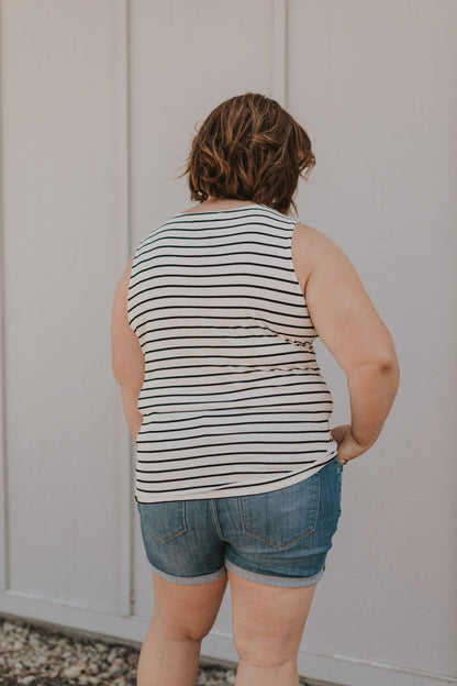 FAITH CURVY/REG STRIPED TANK TOP 2 COLOR OPTIONS