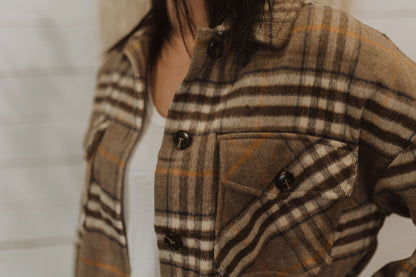 LIDIYA MOCHA PLAID SHACKET