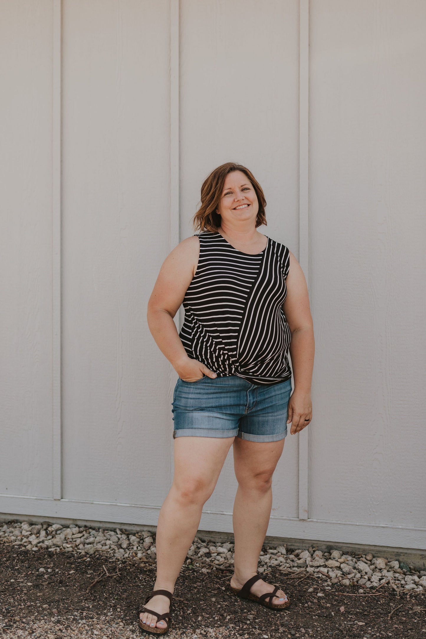 FAITH CURVY/REG STRIPED TANK TOP 2 COLOR OPTIONS