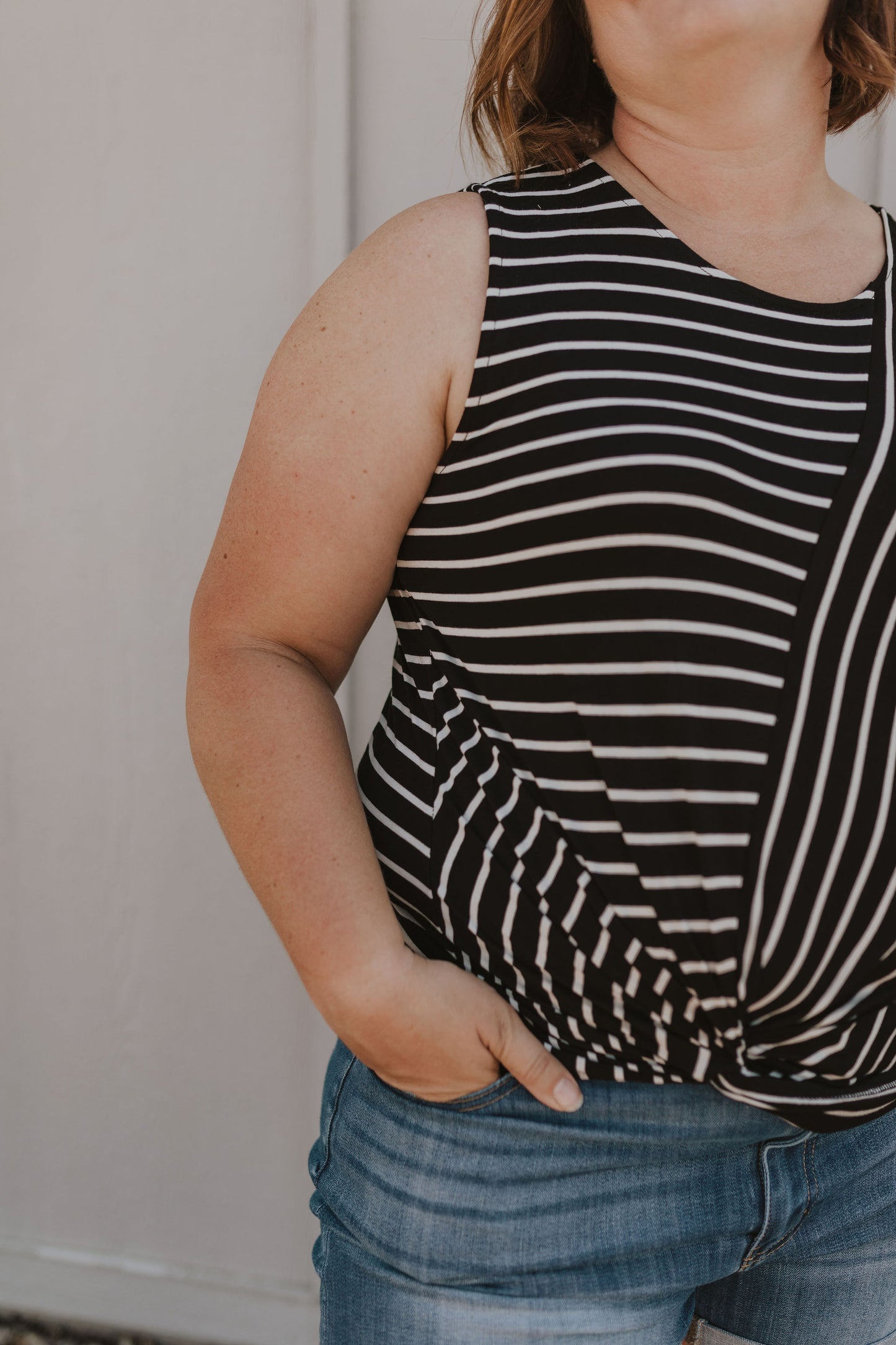 FAITH CURVY/REG STRIPED TANK TOP 2 COLOR OPTIONS