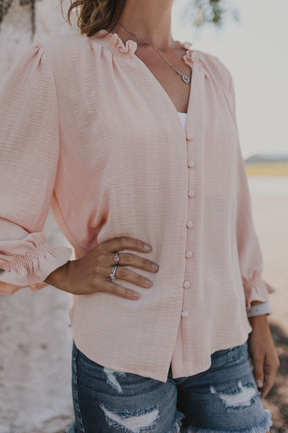 JAYLA BUTTON DOWN BLOUSE 2 color options