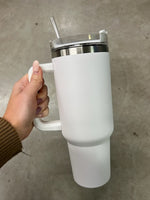 40 Oz Tumbler with Handle and Straw Lid
