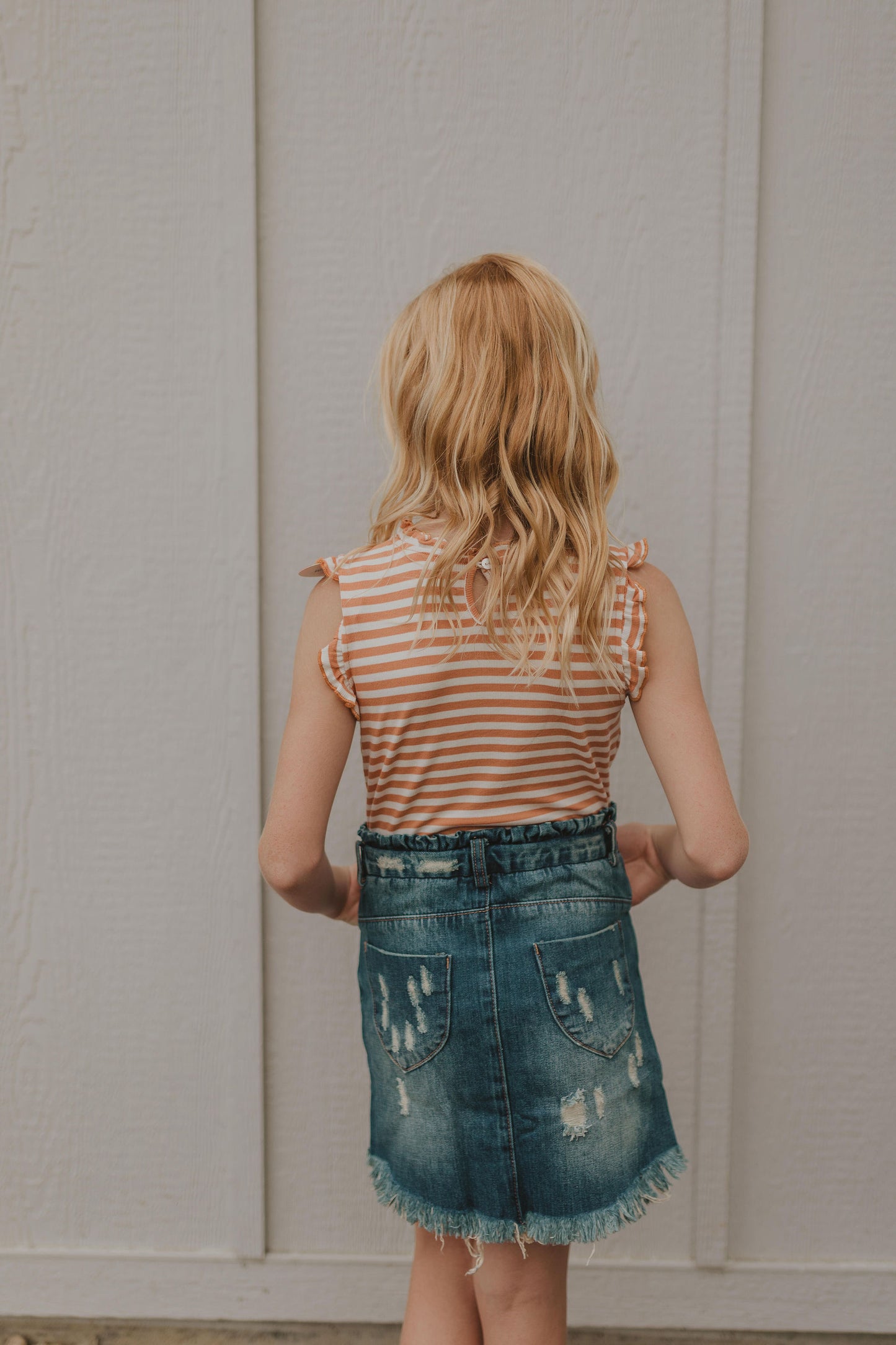 Kids High Waist Mid Denim Kids Skirt